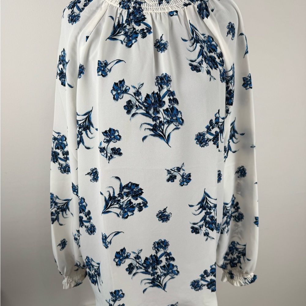 LOFT Blue Floral Blouse